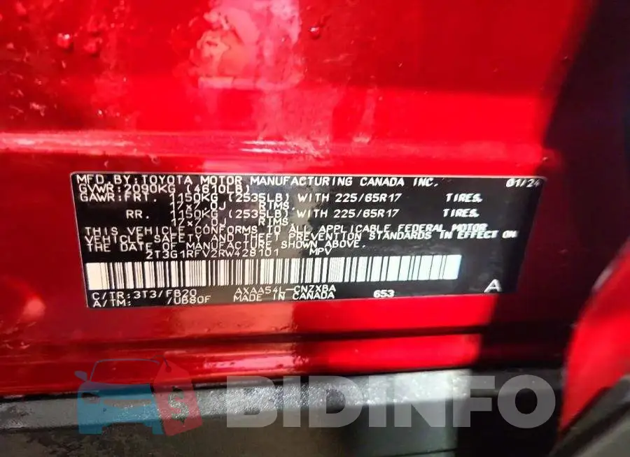 2T3G1RFV2RW428101 Photo# 14