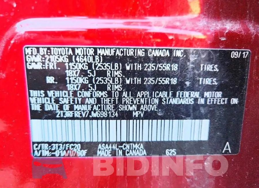 2T3RFREV7JW698134 Photo# 13