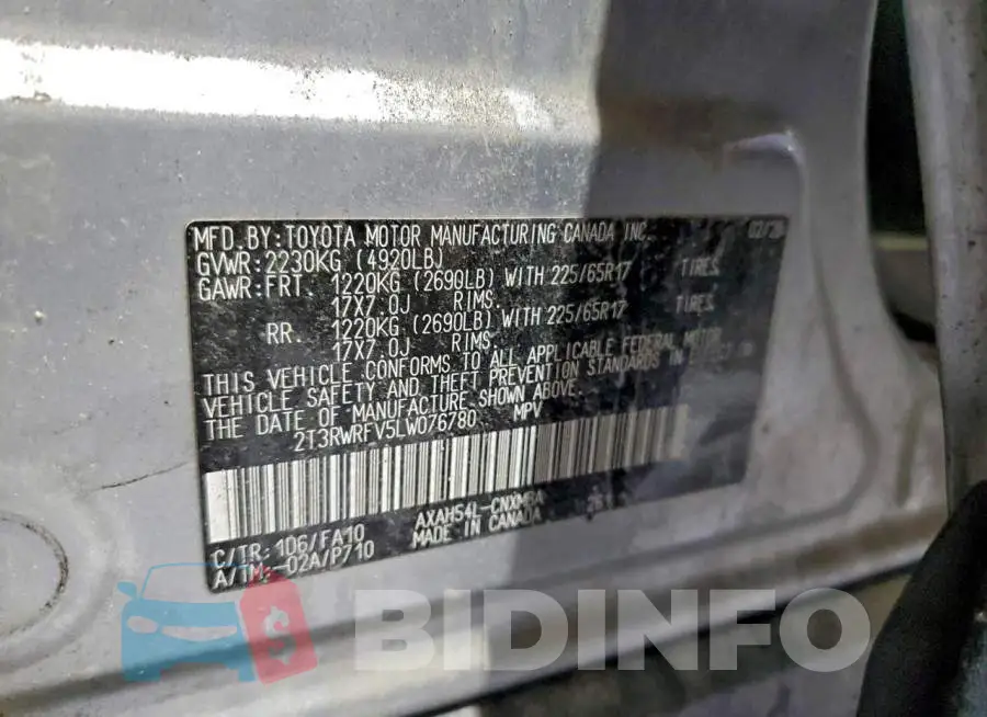 2T3RWRFV5LW076780 Photo# 13