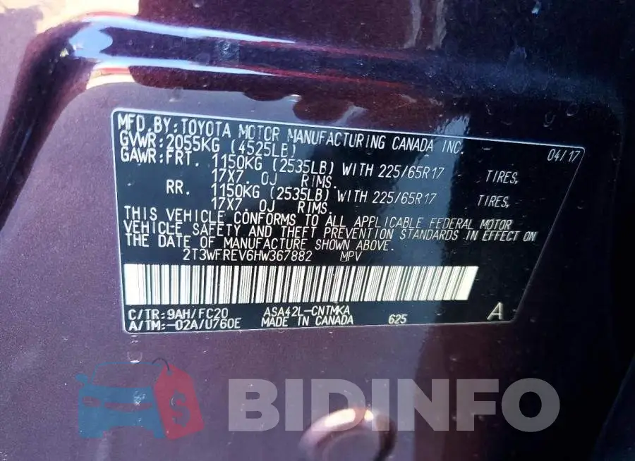 2T3WFREV6HW367882 Photo# 13