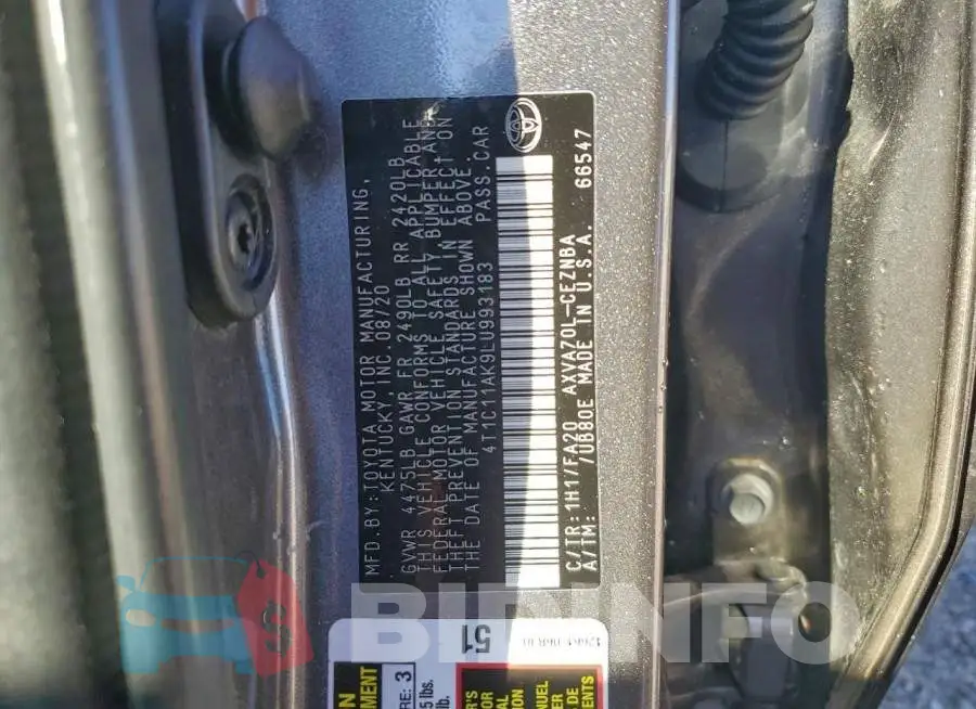 4T1C11AK9LU993183 Photo# 13