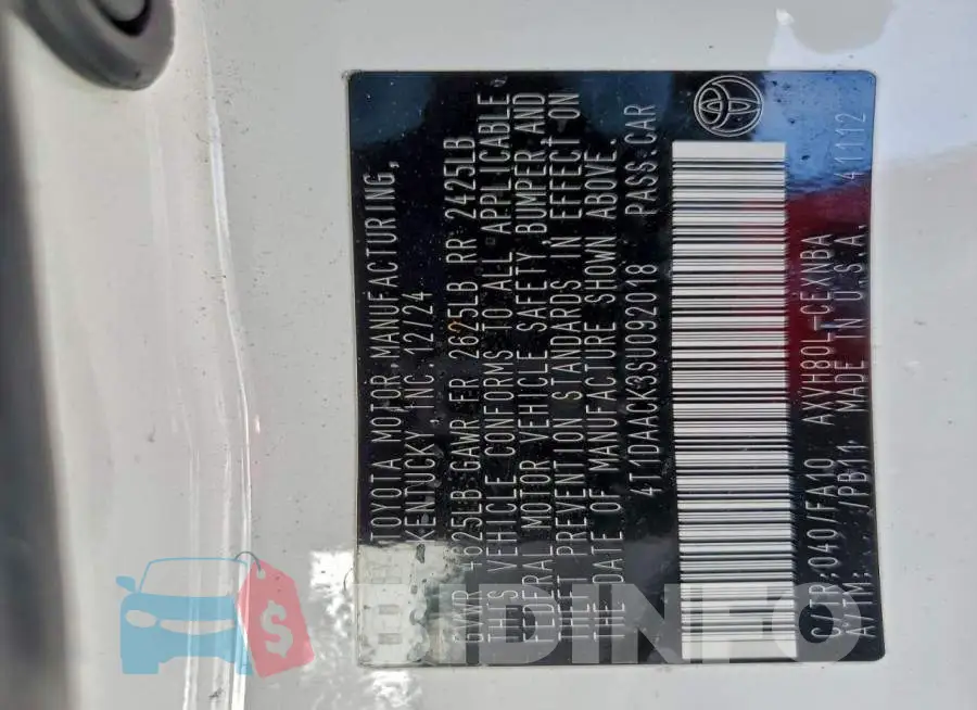4T1DAACK3SU092018 Photo# 13