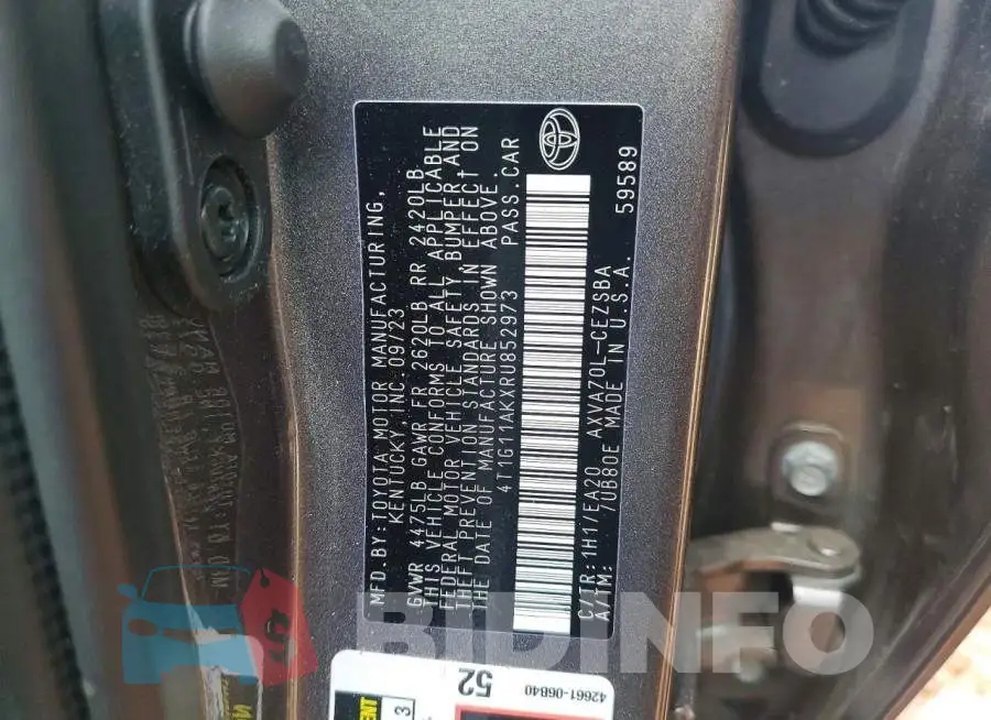 4T1G11AKXRU852973 Photo# 13