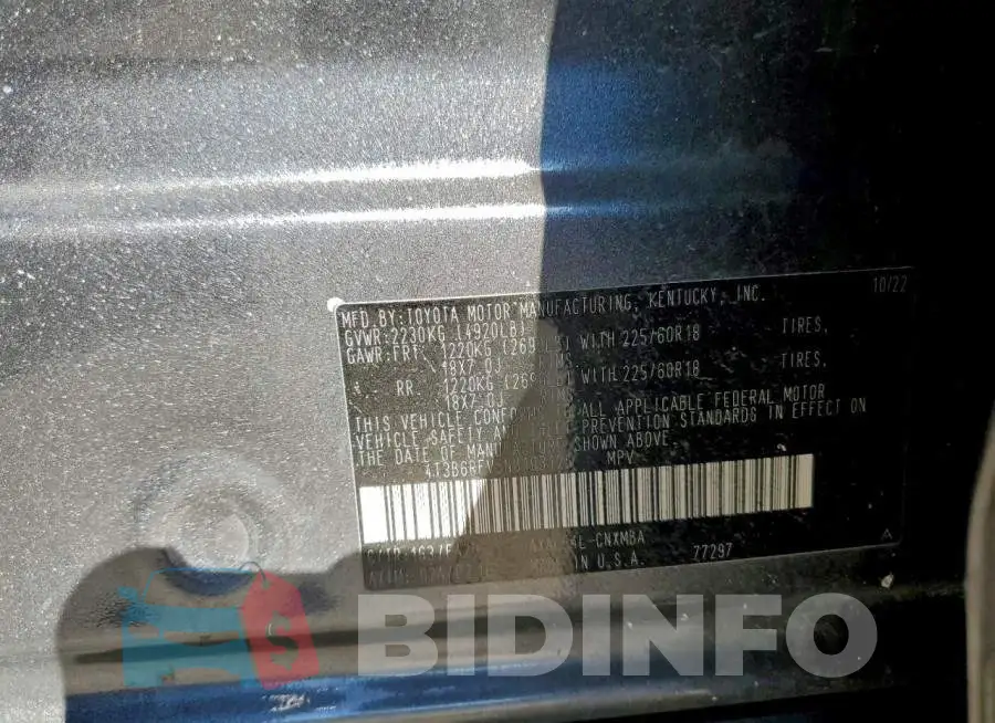 4T3B6RFV5NU103125 Photo# 13