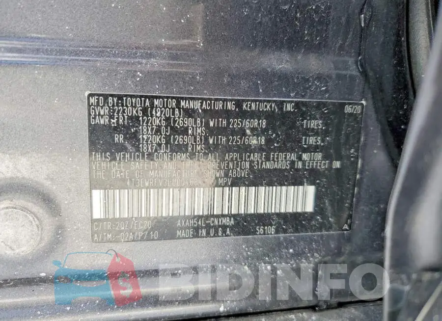 4T3EWRFV3LU004684 Photo# 13