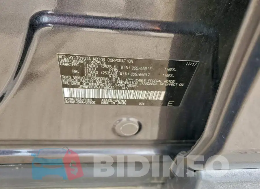 JTMWFREV6JJ165032 Photo# 13
