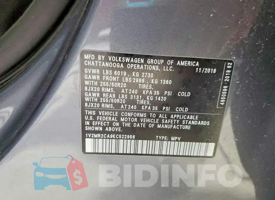 1V2MR2CA9KC522956 Photo# 13
