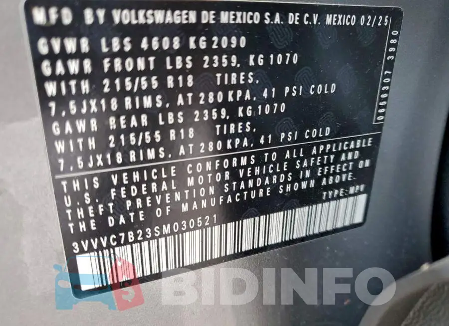 3VVVC7B23SM030521 Photo# 14