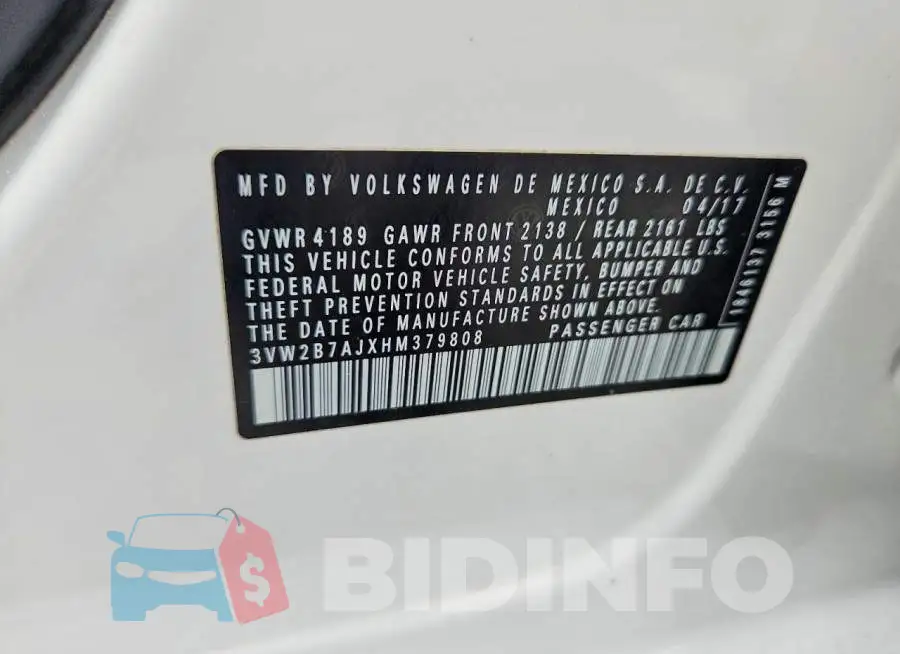 3VW2B7AJXHM379808 Photo# 12