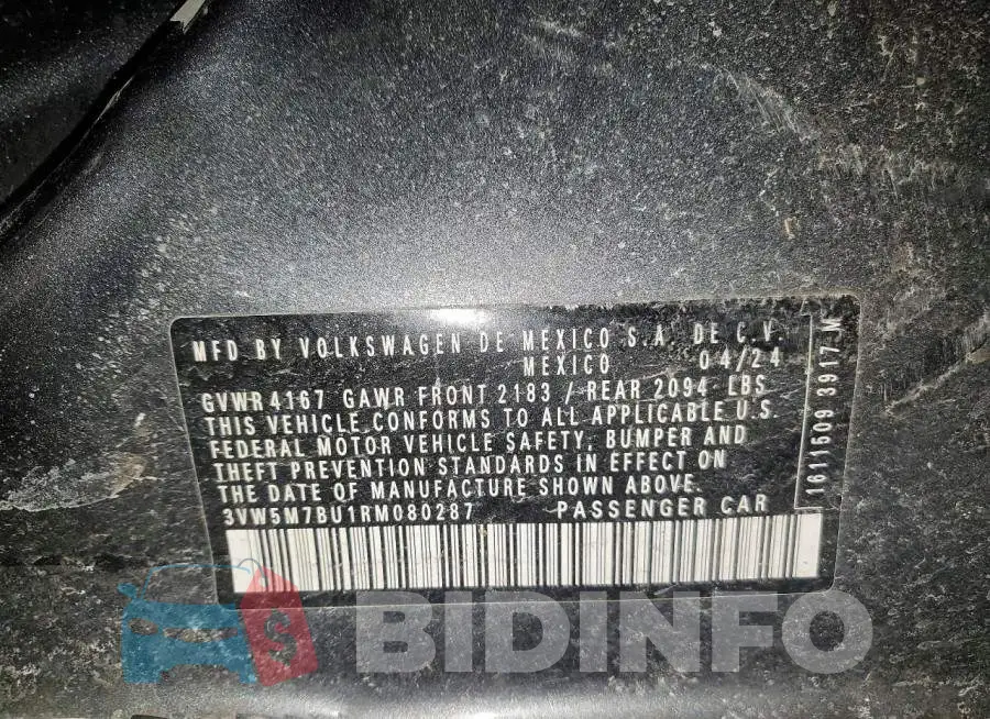 3VW5M7BU1RM080287 Photo# 12