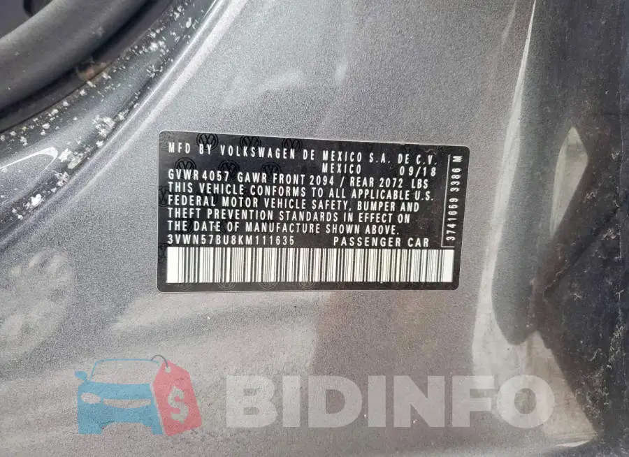 3VWN57BU8KM111635 Photo# 12