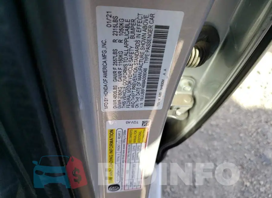 19UUB5F46MA009046 Photo# 12