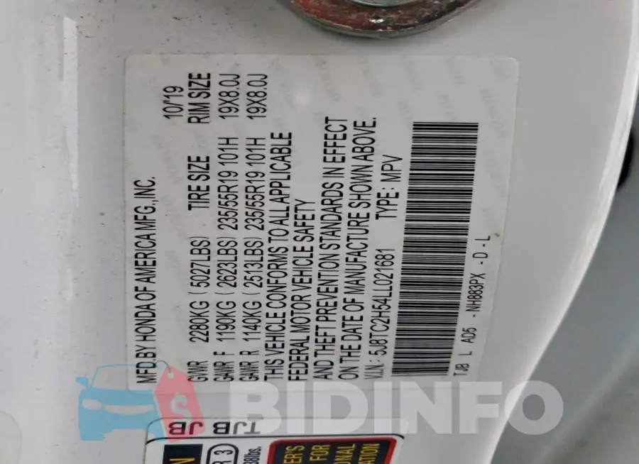 5J8TC2H54LL021681 Photo# 13