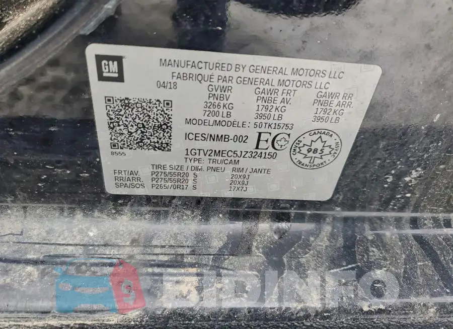 1GTV2MEC5JZ324150 Photo# 12