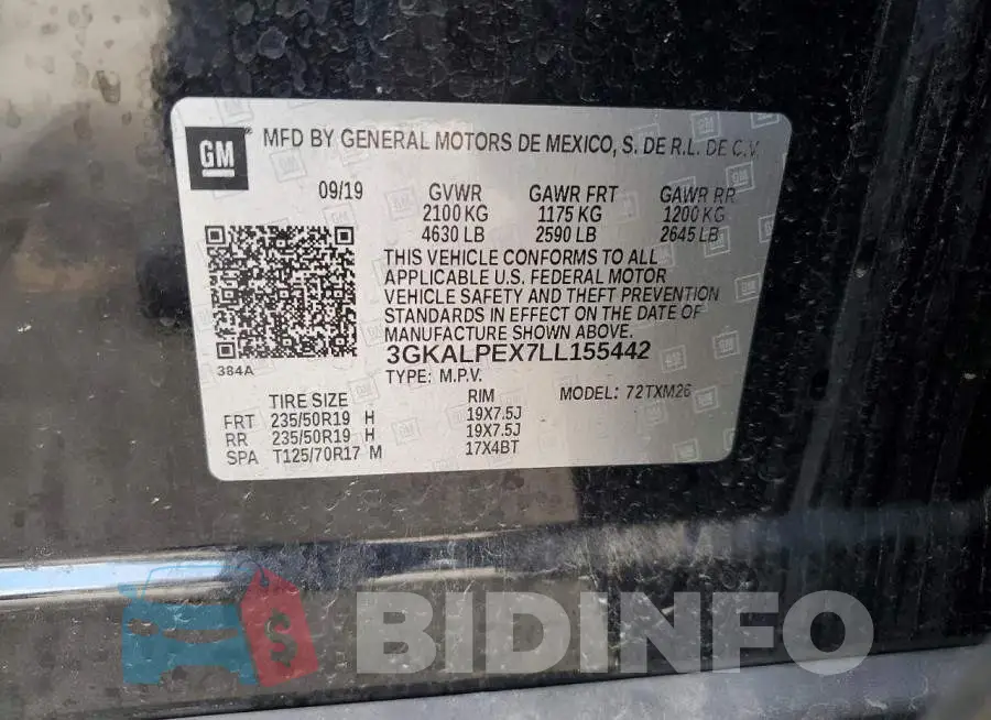 3GKALPEX7LL155442 Photo# 14