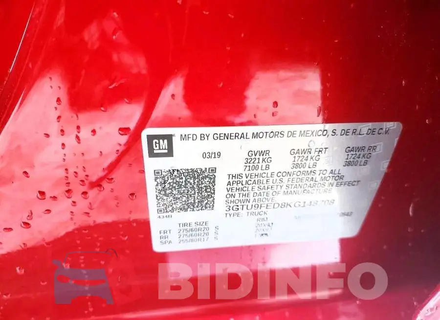 3GTU9FED8KG148708 Photo# 13