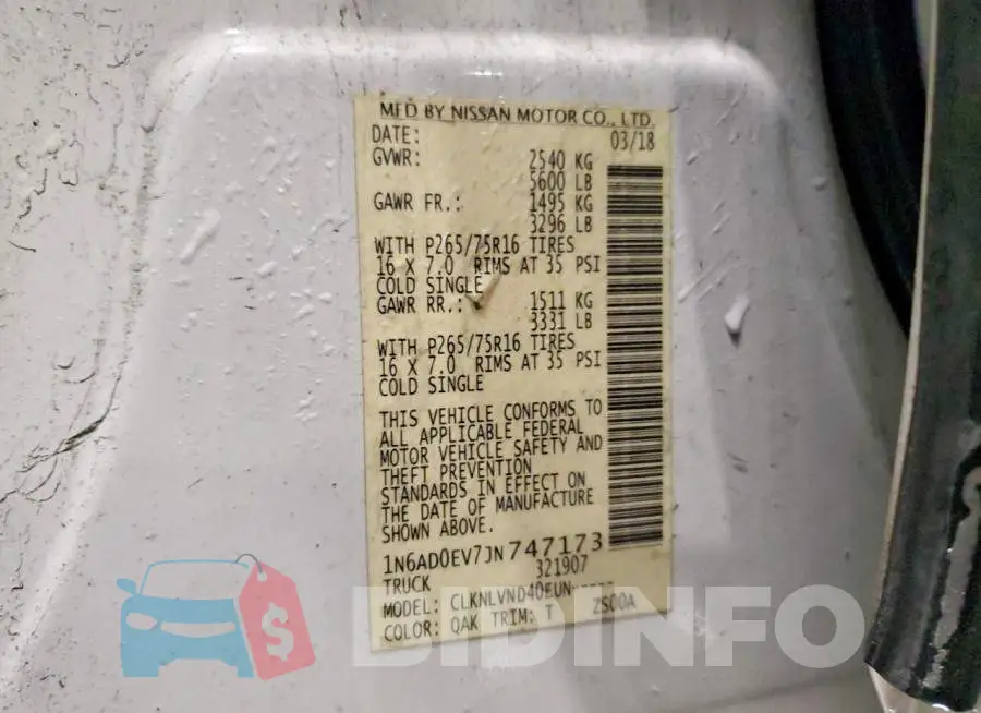 1N6AD0EV7JN747173 Photo# 12