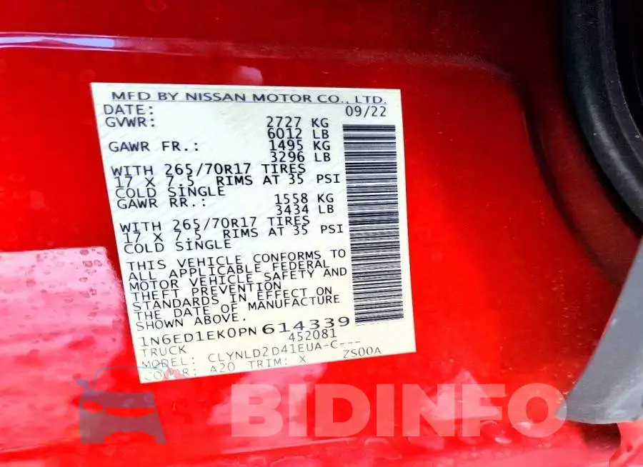 1N6ED1EK0PN614339 Photo# 12