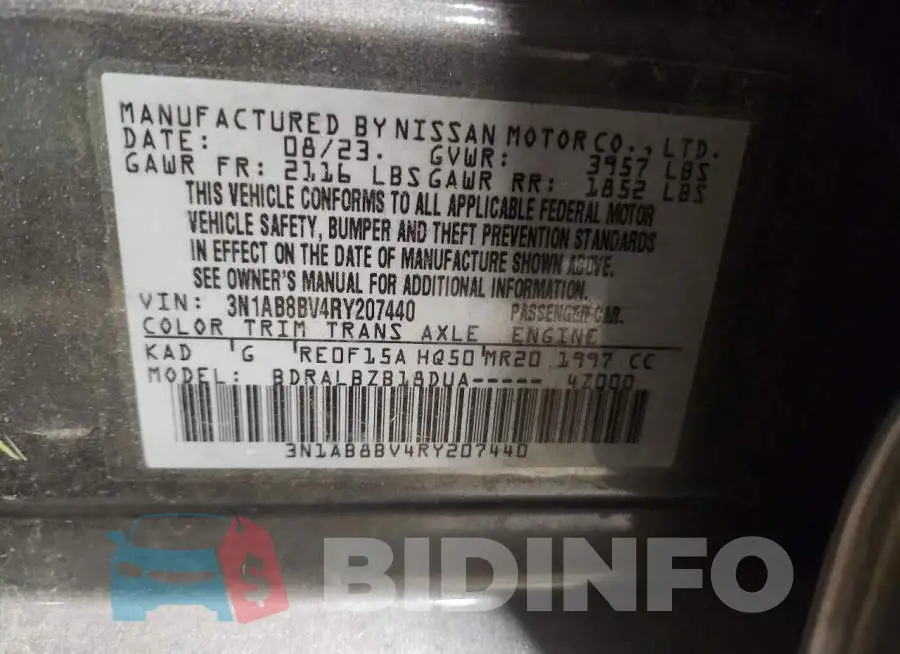 3N1AB8BV4RY207440 Photo# 12