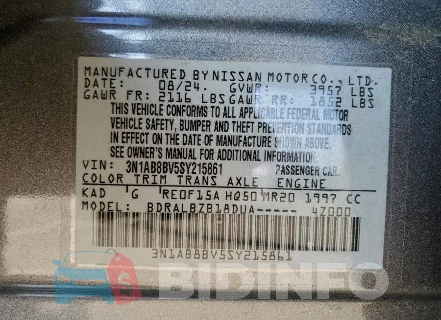 3N1AB8BV5SY215861 Photo# 12