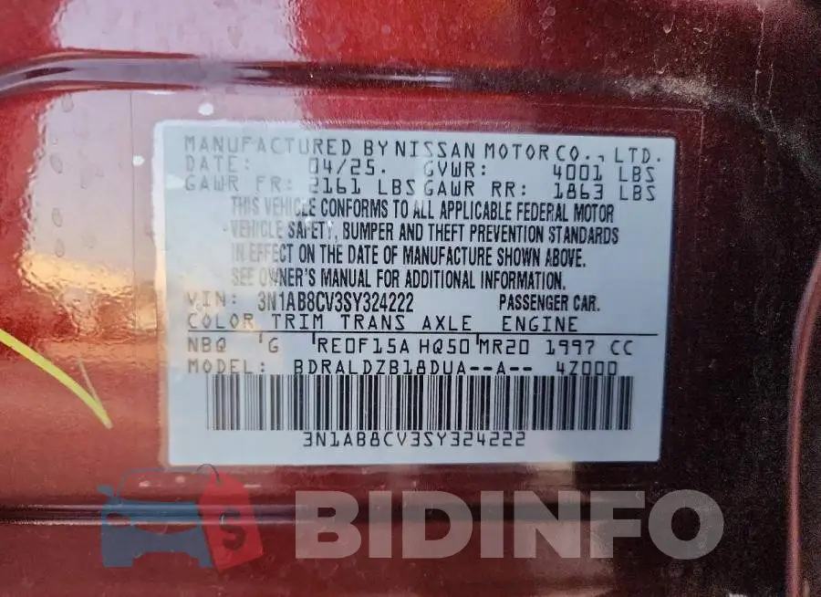3N1AB8CV3SY324222 Photo# 13