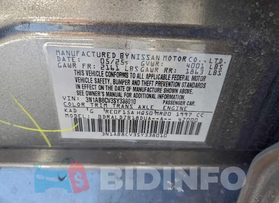 3N1AB8CV3SY338010 Photo# 12