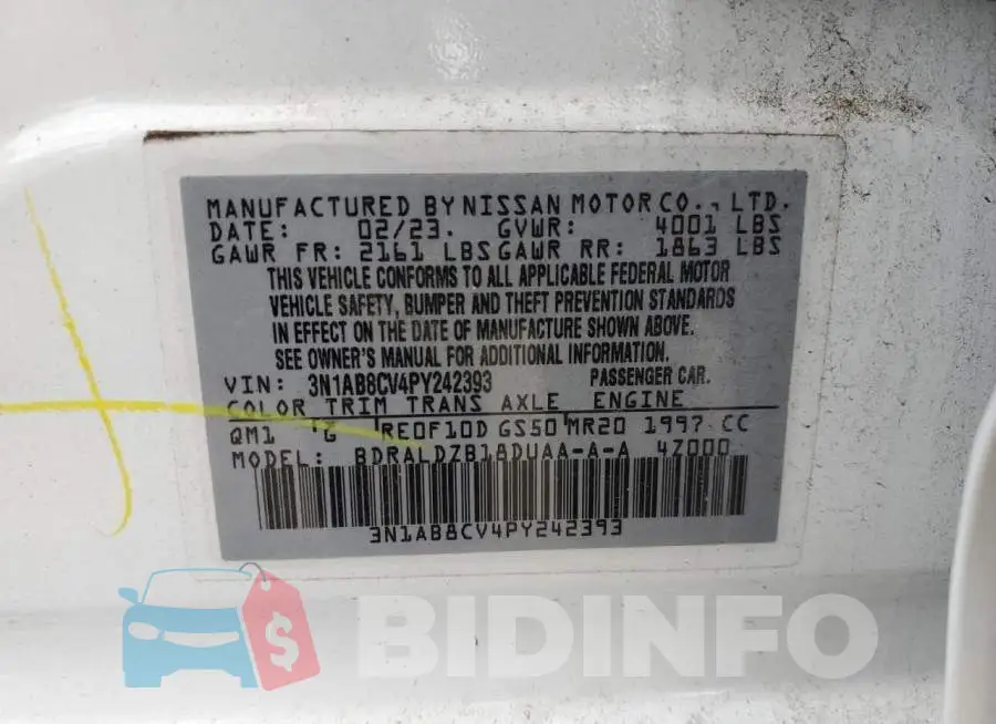 3N1AB8CV4PY242393 Photo# 12