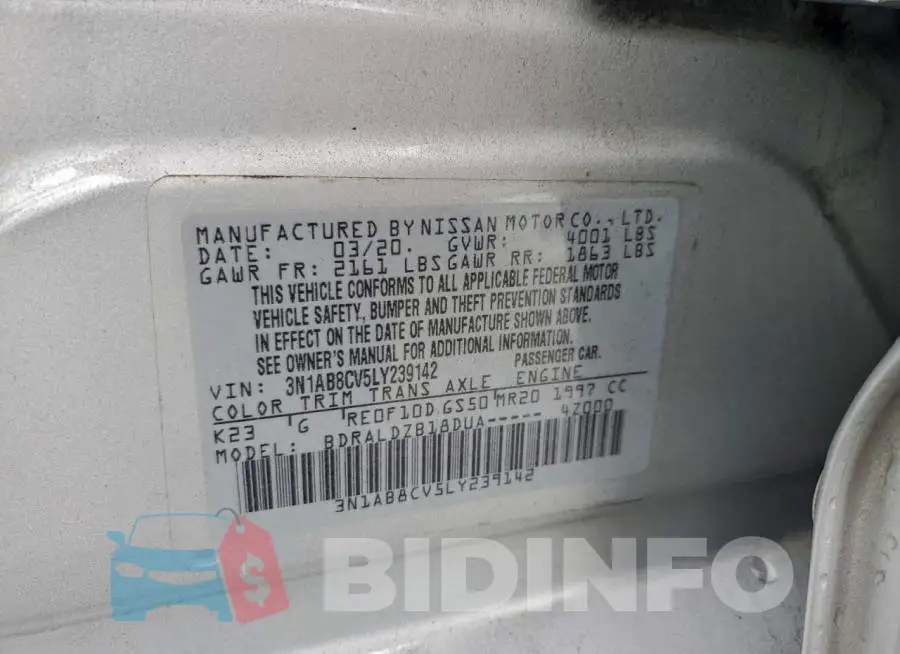 3N1AB8CV5LY239142 Photo# 11