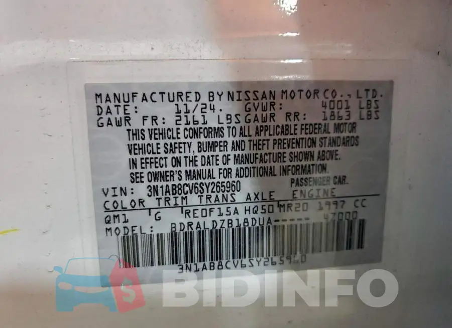 3N1AB8CV6SY265960 Photo# 12