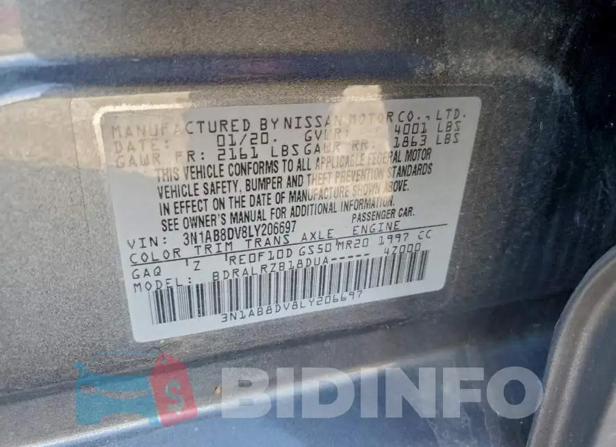 3N1AB8DV8LY206697 Photo# 13