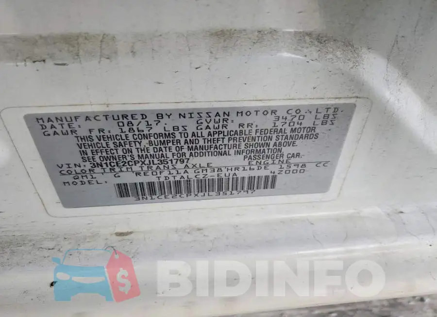 3N1CE2CPXJL351797 Photo# 12