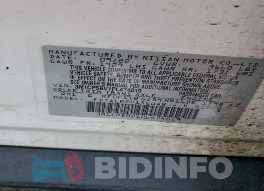 3N1CP5BV1PL474019 Photo# 13