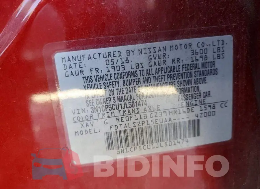 3N1CP5CU1JL501474 Photo# 13