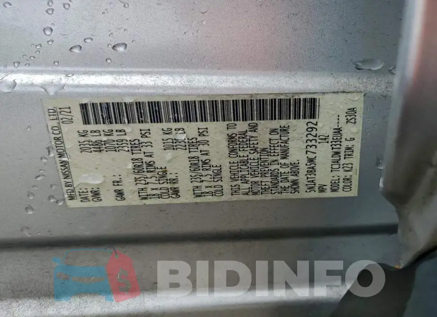 5N1AT3BA5MC733292 Photo# 14