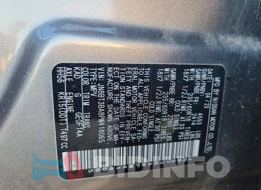 JN8BT3BA8PW418065 Photo# 13