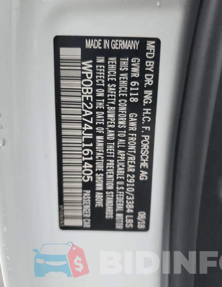 WP0BE2A74JL161405 Photo# 13