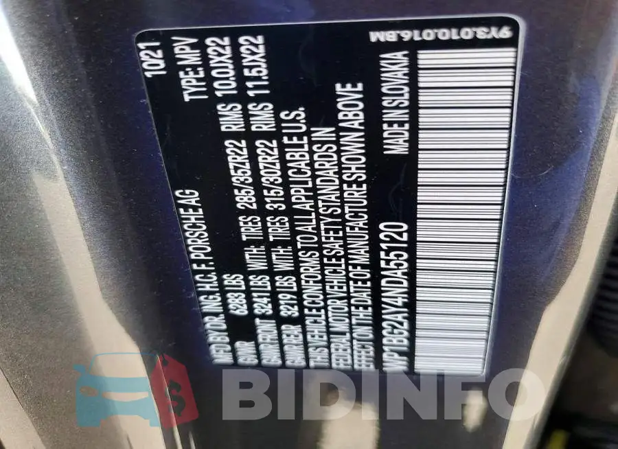 WP1BG2AY4NDA55120 Photo# 13