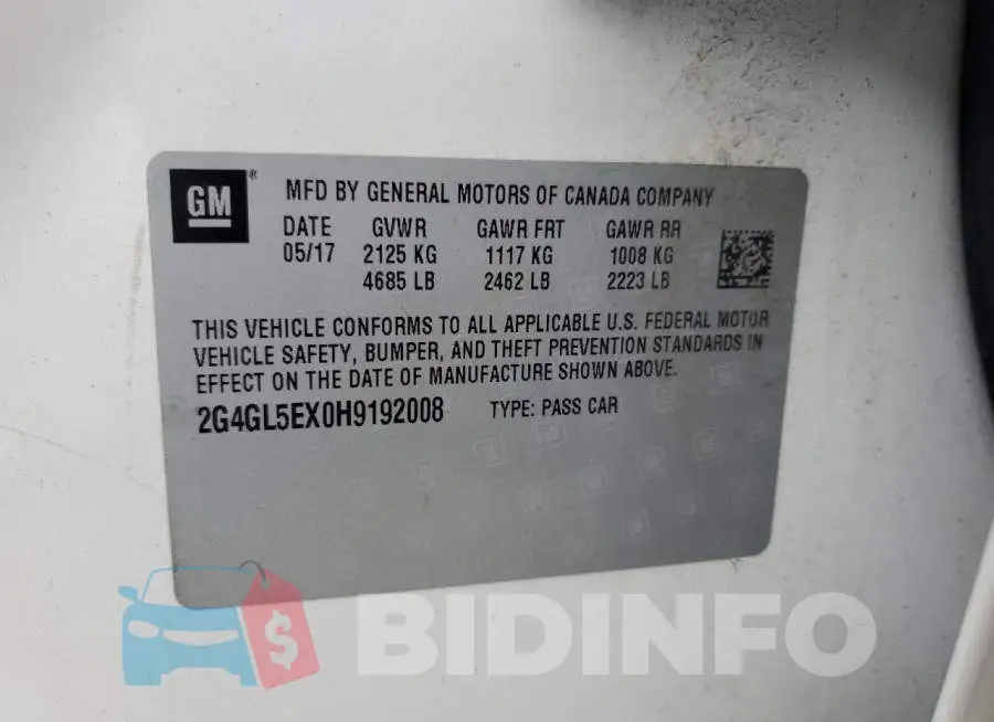 2G4GL5EX0H9192008 Photo# 12
