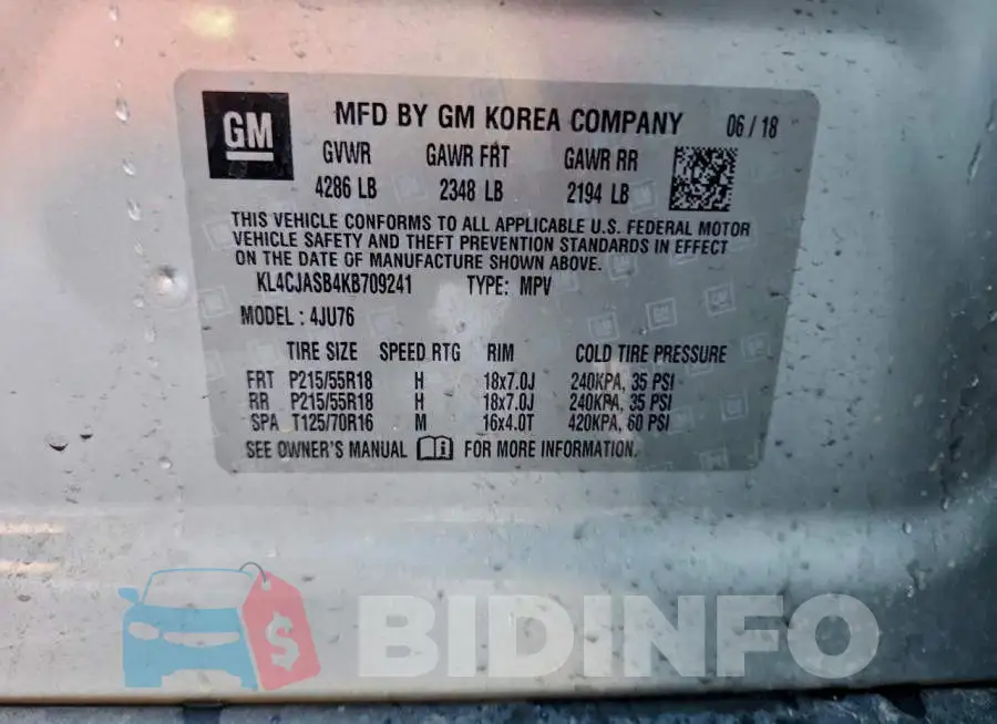 KL4CJASB4KB709241 Photo# 13