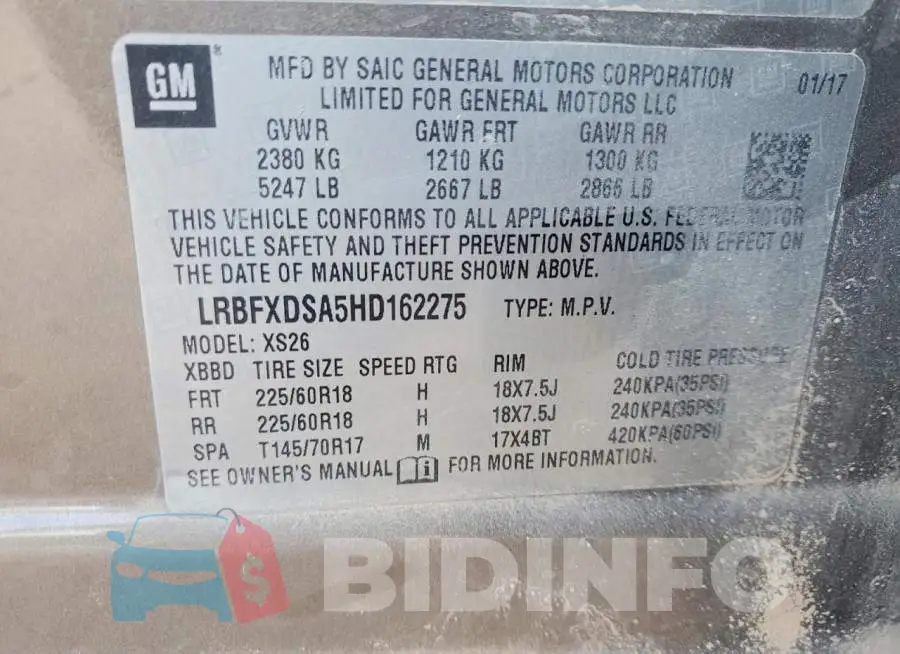 LRBFXDSA5HD162275 Photo# 13