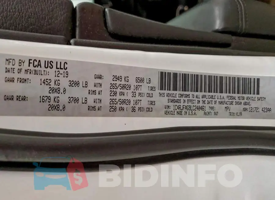 1C4RJFAG9LC240461 Photo# 12