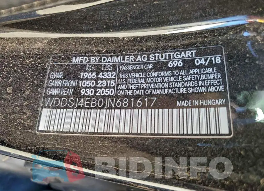 WDDSJ4EB0JN681617 Photo# 13