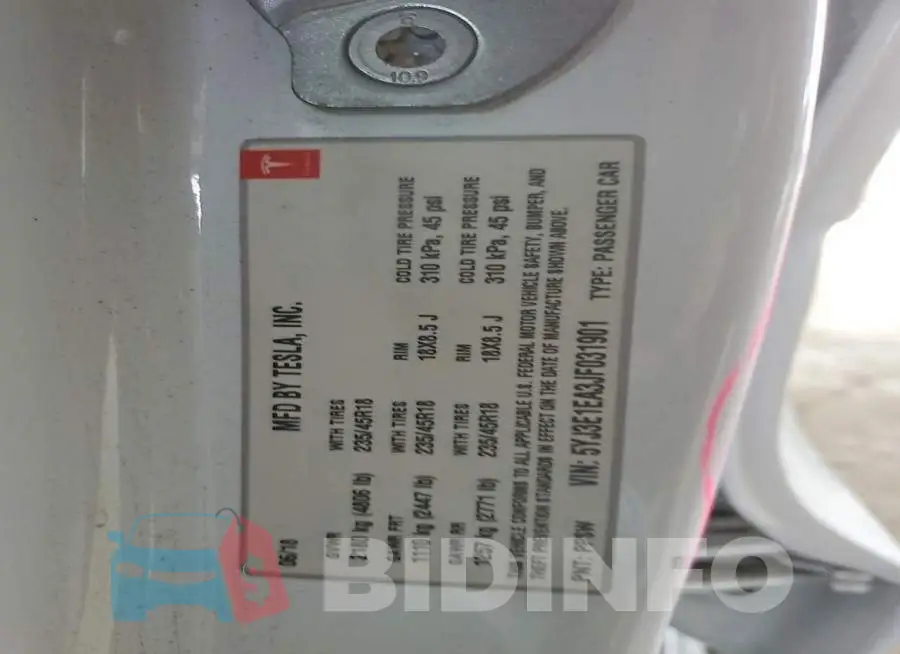 5YJ3E1EA3JF031901 Photo# 12