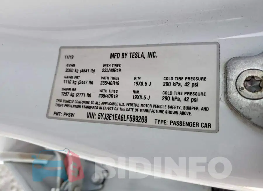5YJ3E1EA6LF599269 Photo# 12