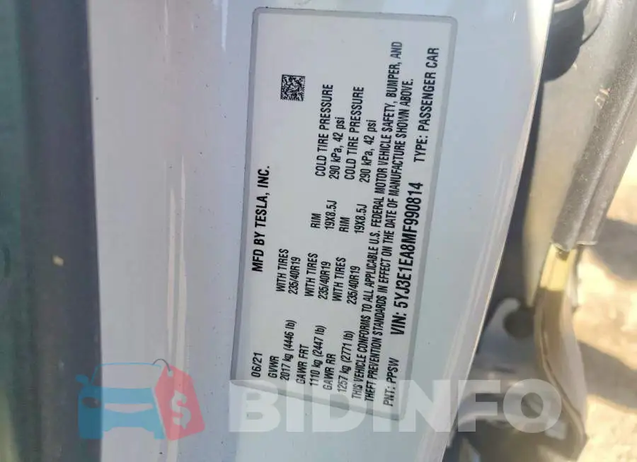5YJ3E1EA8MF990814 Photo# 12