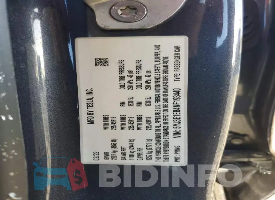 5YJ3E1EB4NF193440 Photo# 12
