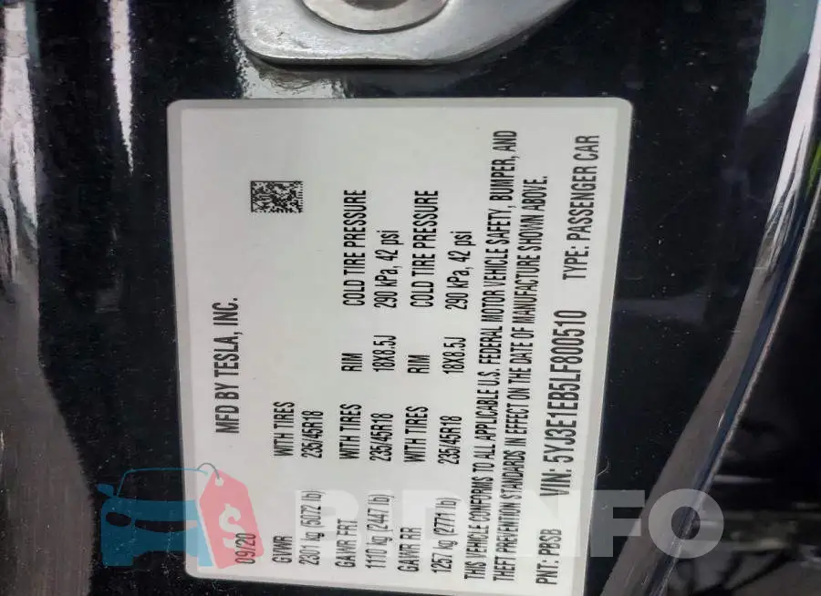5YJ3E1EB5LF800510 Photo# 12