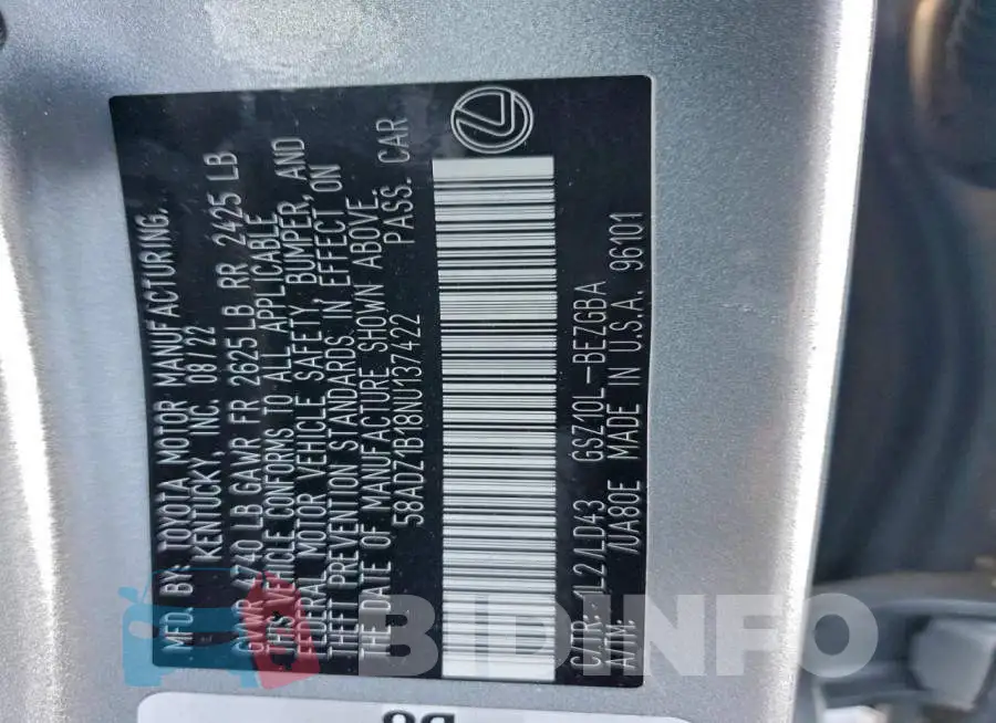 58ADZ1B18NU137422 Photo# 12