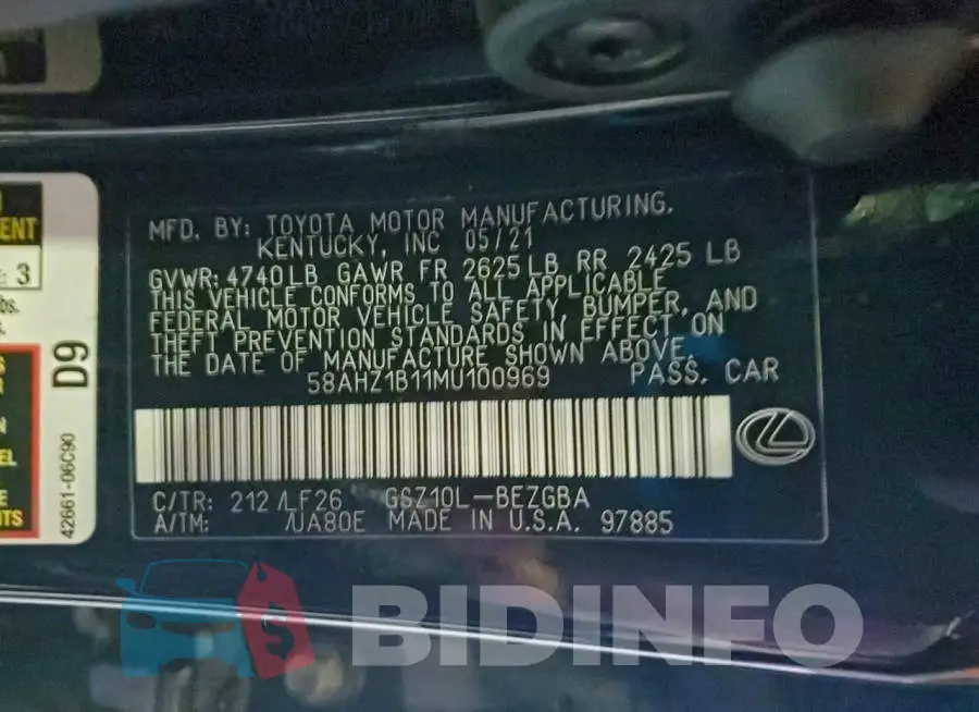 58AHZ1B11MU100969 Photo# 12