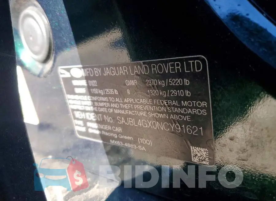 SAJBL4GX0NCY91621 Photo# 12